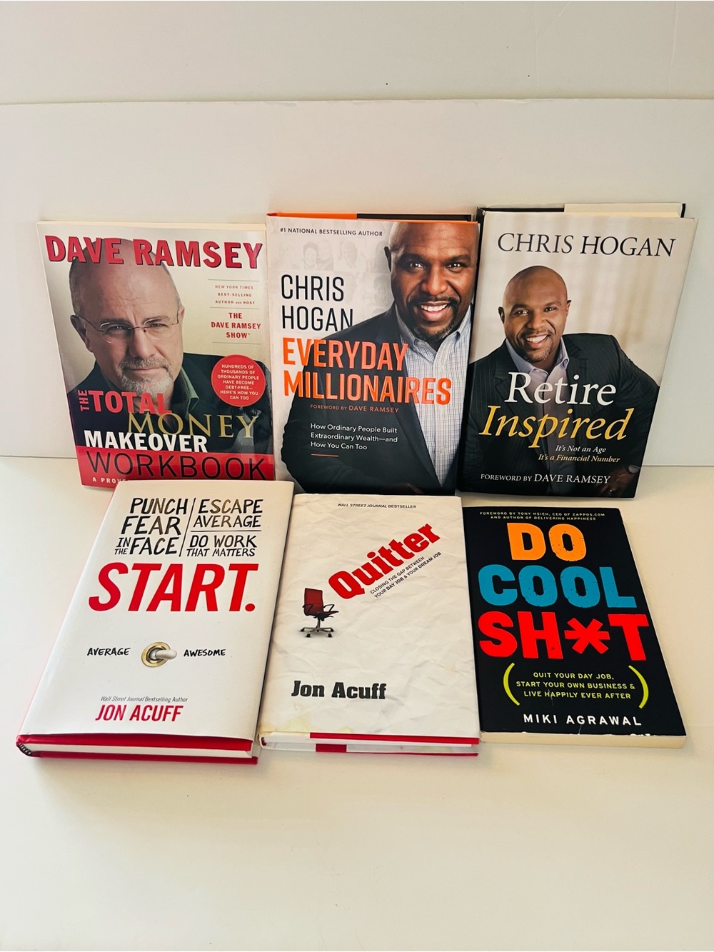 Finance & Business Lot of 6 Books Dave Ramsey Chris Hogan Jon Acuff Do Cool Sh*t